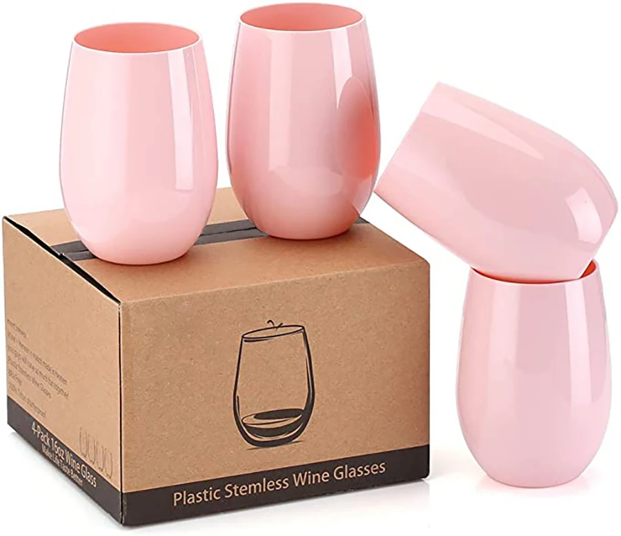 Unbreakable 12oz/14oz/16oz wholesale wine glasses stemless plastic tritan red wine glass for bar