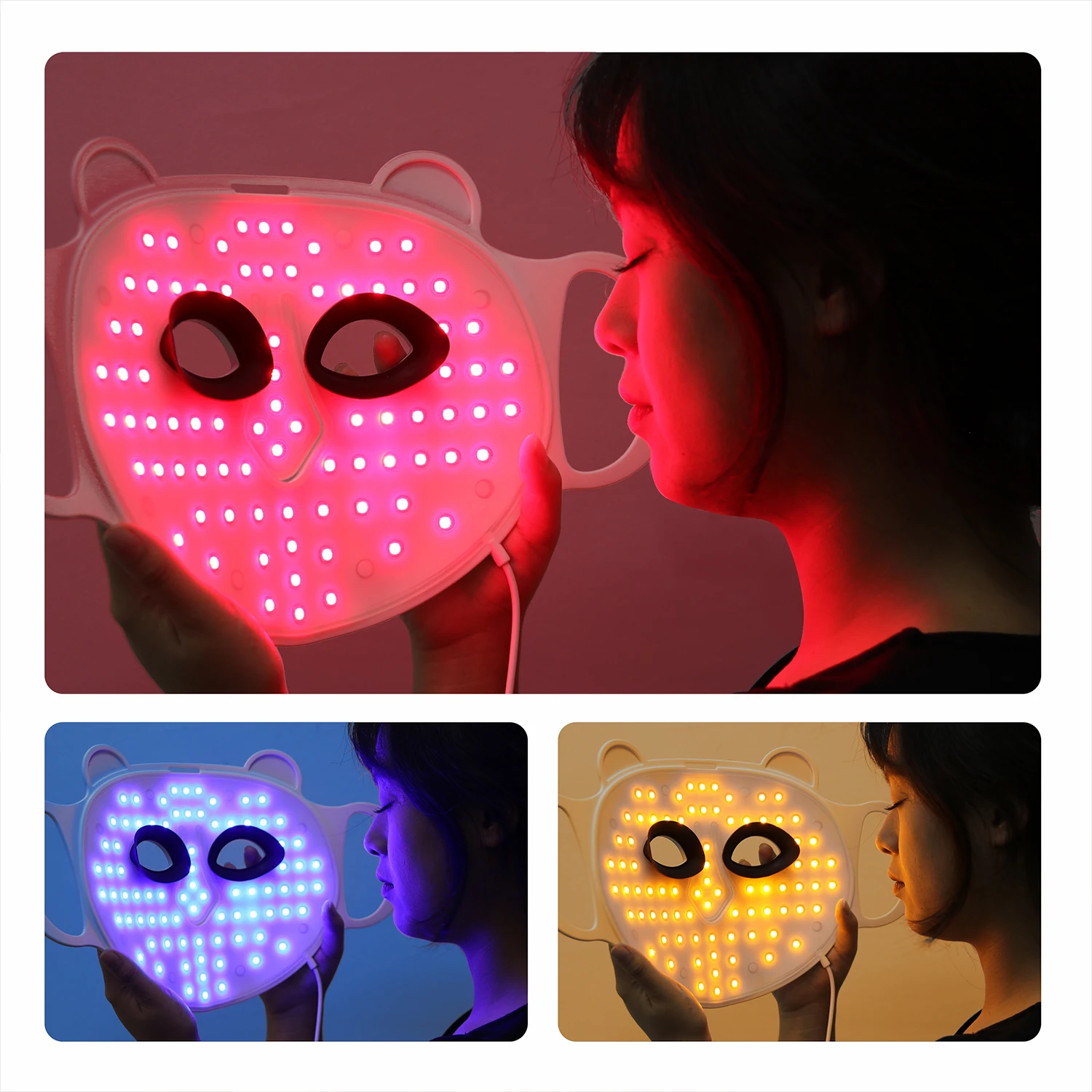 Sunsred New Design Wholesale Led Beauty Face Mask Infrared 4 in One Led Face Mask Red Silicone