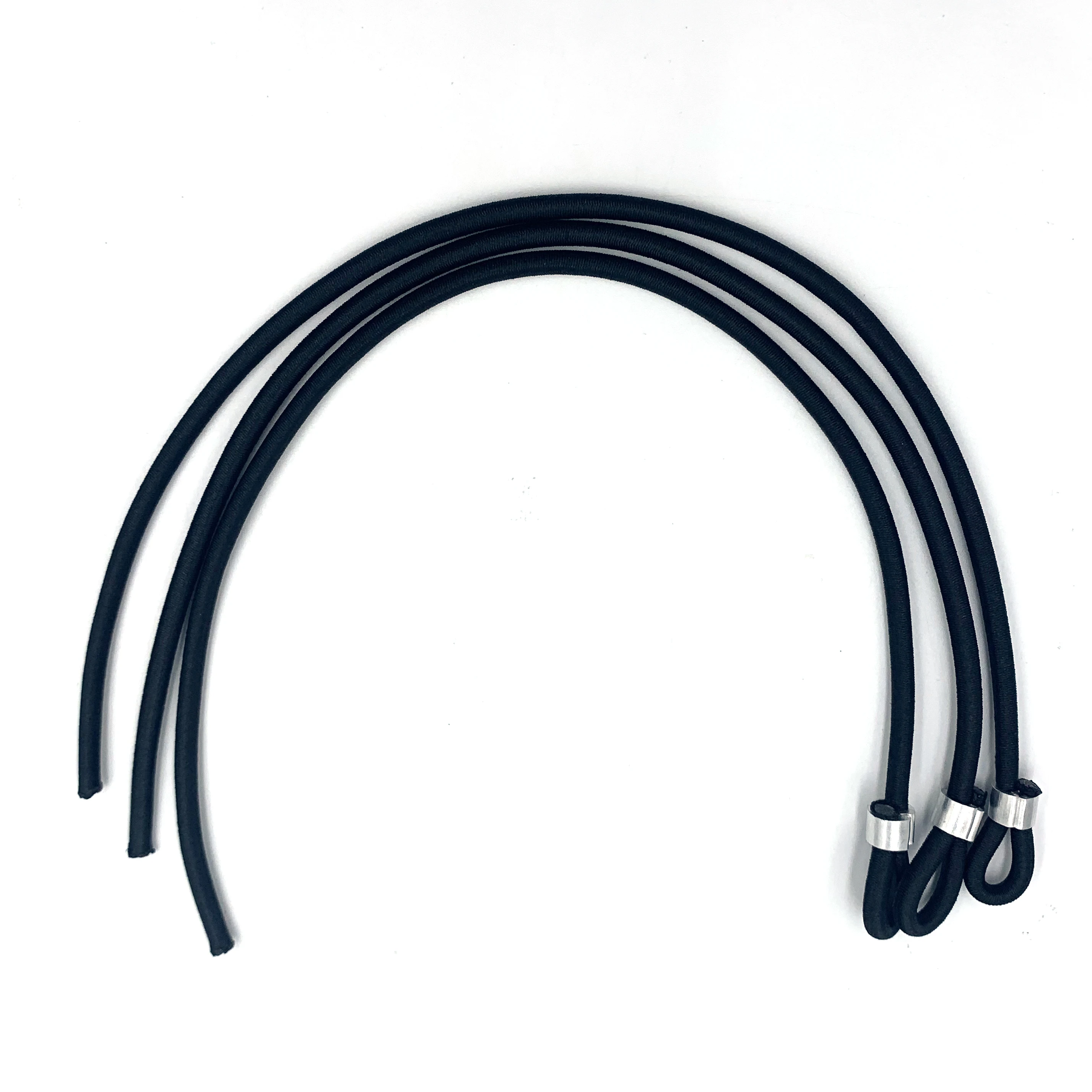 5mm/6mm Black braided polyester latex elastic bungee cord rubber rope with metal hook