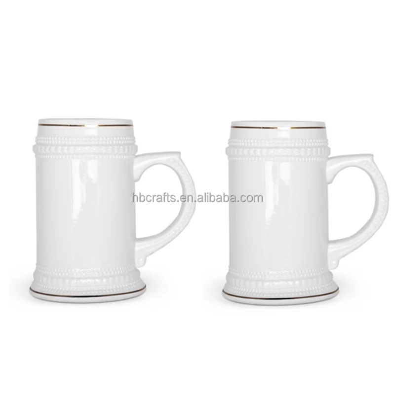Manufacturer porcelain  printing logo ceramic mugs beer mug 2 packp ceramic 20 Oz stei beer Mug