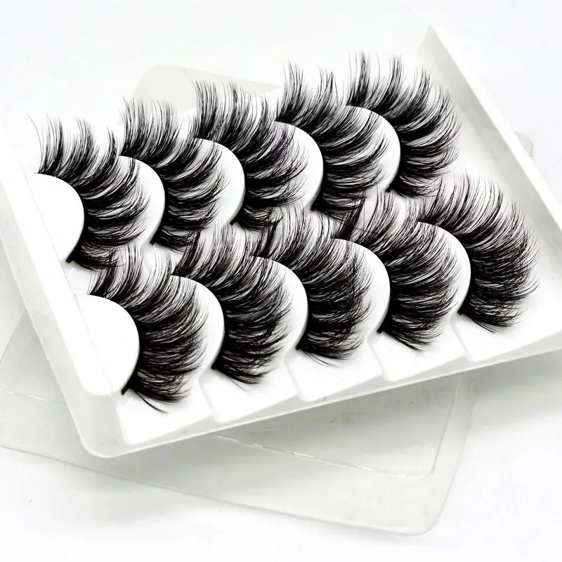 Wholesale luxury hot mink natural styles lashes 3D 5D with customizded packaging boxes eyelash vendor