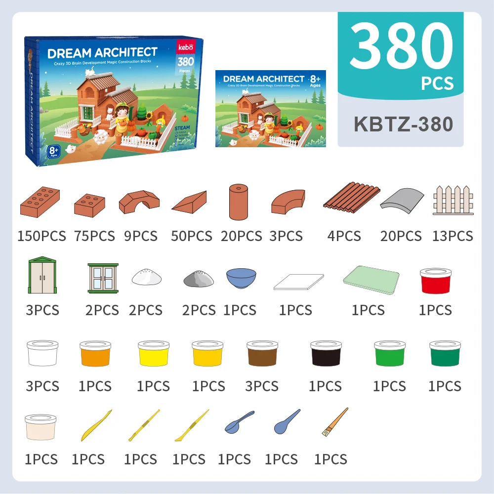 Wholesale House Blocks Toy Build A House Kids Building Block House Blocks Construction Toys Light Clay Reusable Mini Bricks