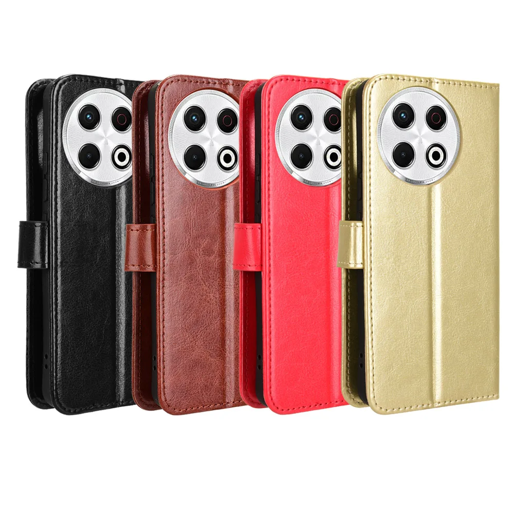For Tecno Spark 30 Pro 4G/KL7 Case, PU Leather Magnetic Closure Stand Wallet Card Slots Flip Phone Cover For Tecno Spark  30 Pro