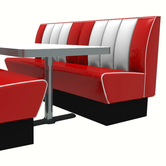 customize retro style glossy leather american diner booths