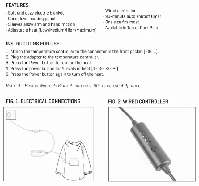 2024 New Design CE UKCA Light-Weight Warmer Fashion Outdoor Wearable Electric Heated Sleeve Blanket