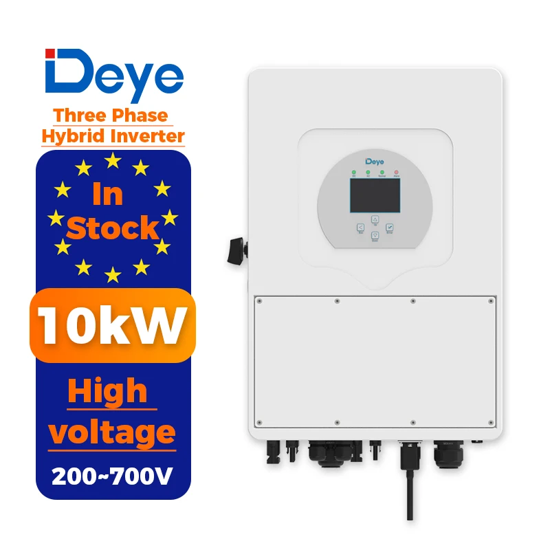 EU Warehouse deye 10kw 3 phase hybrid inverter SUN-10K-SG01HP3-EU-AM2 Solar Inverter Wechselrichter solar power system for house