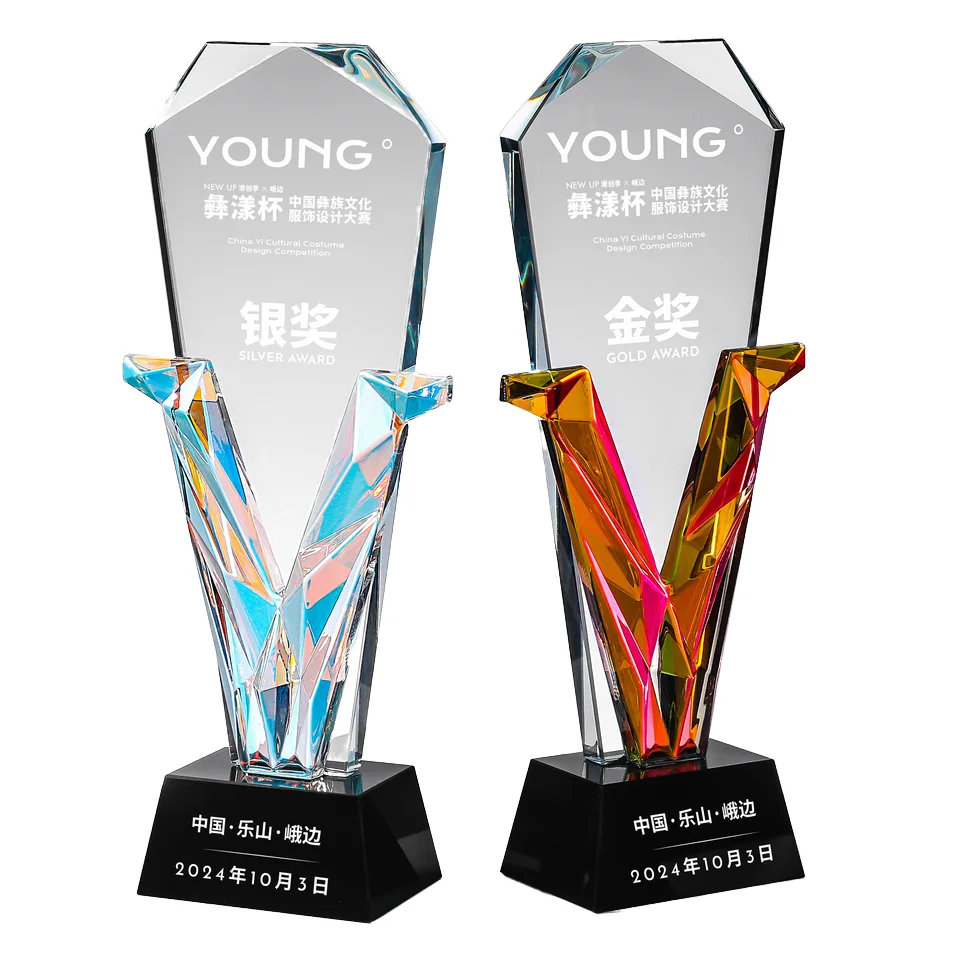 Креативный индивидуальный хрустальный трофей стеклянная медаль обладатель награды из цветного стекла для приветственного подарка
