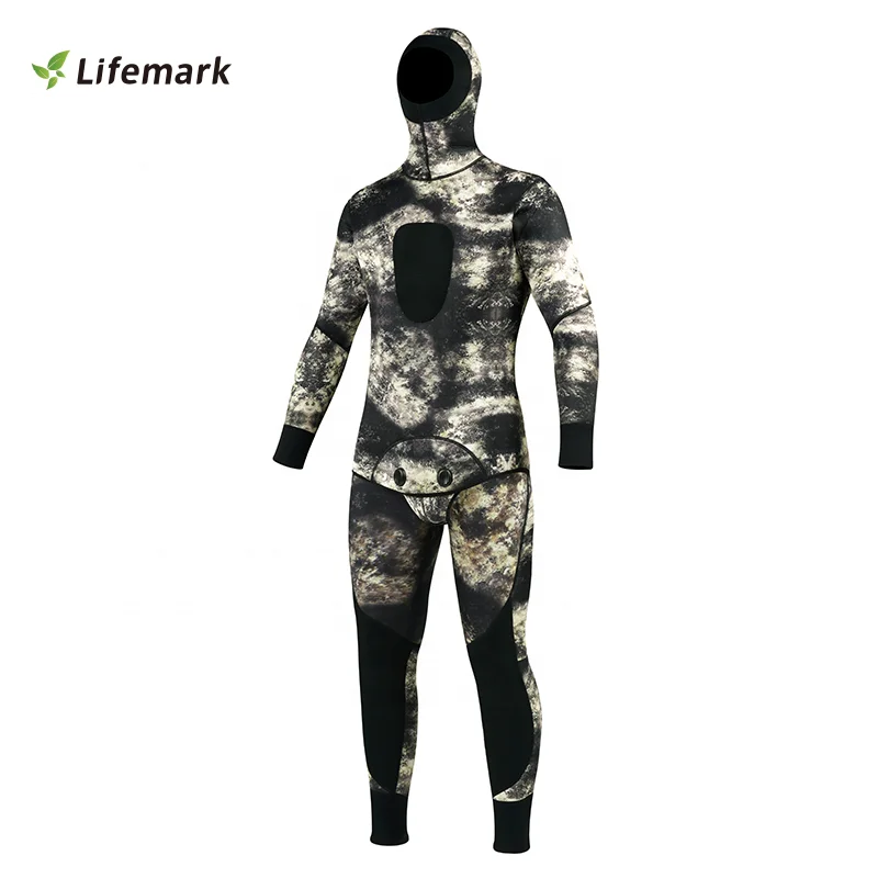 7mm wetsuit adult diving professional semi-dry front zipper surfing suit one-piece hooded plus velvet wetsuit 2 piece wetsuit
