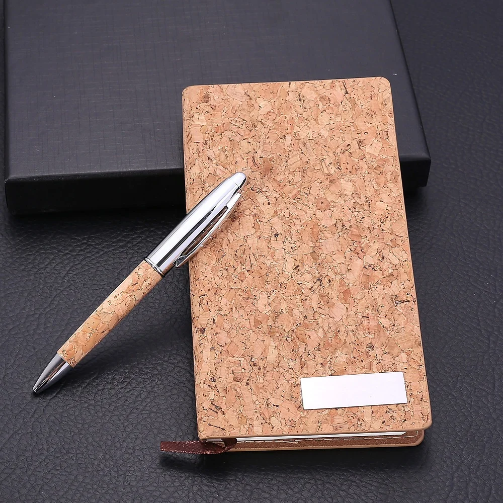 2022 Unique cork leather pen natural wooden cork ballpoint pen stationery grain recycled eco-friendly pens caneta