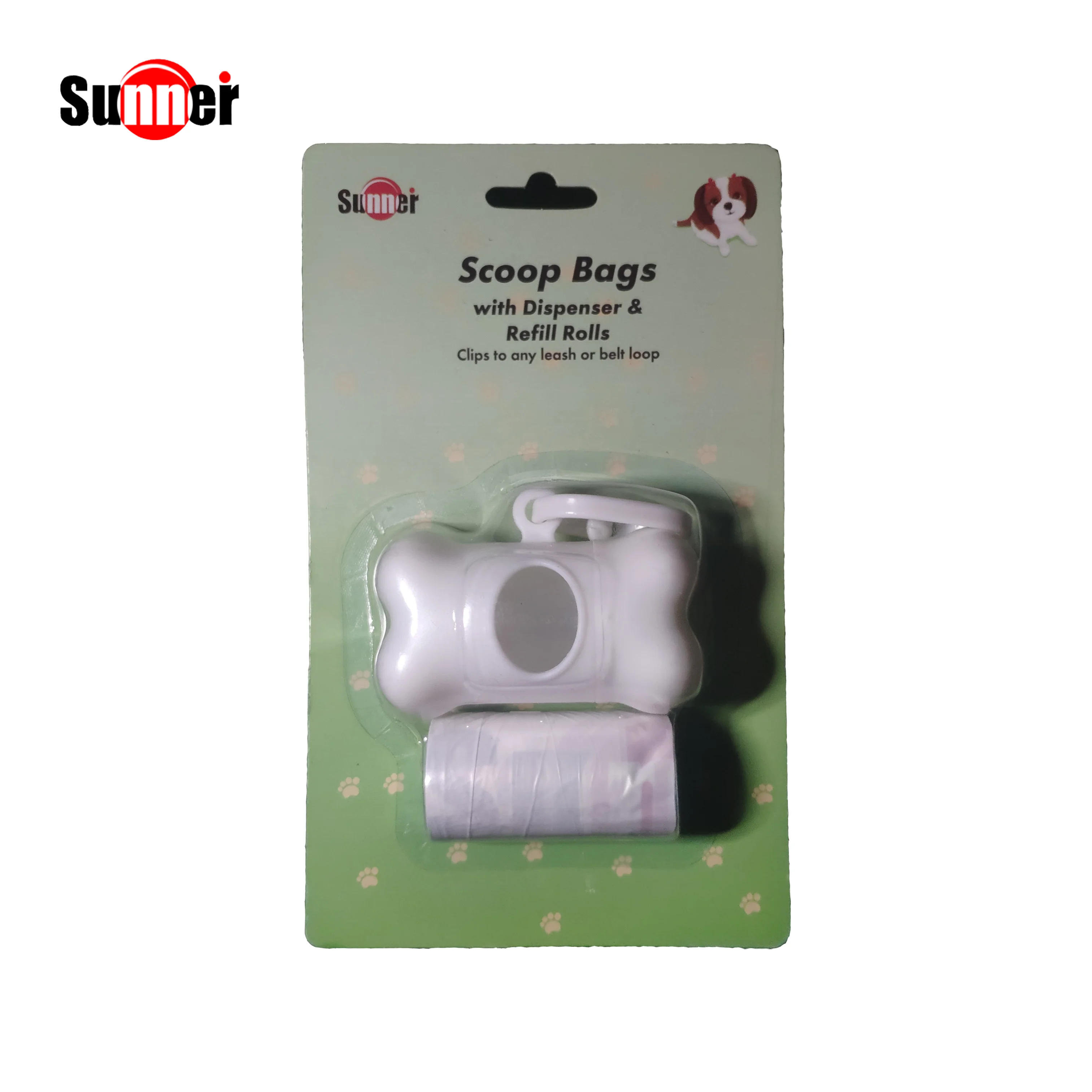 High Quality Solid Color PE Dog Waste Bag Refill Set With Dispenser