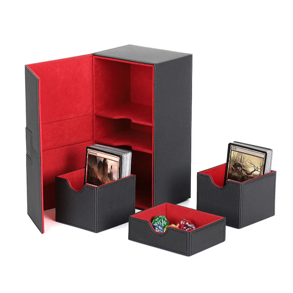 200 + палубный ящик для коллекционных карт Pokemone для сбора Pokemone из искусственной кожи для хранения настольных игр карточная коробка 160 200 266 +