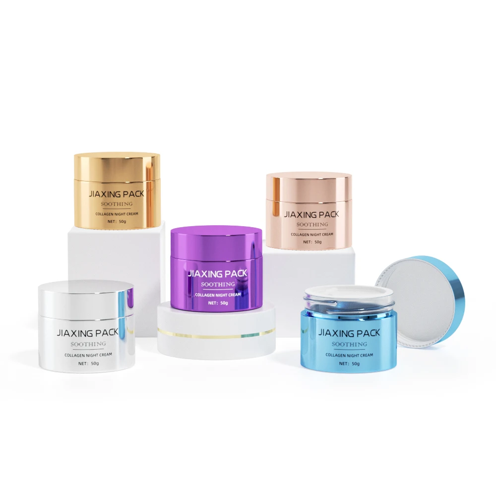 Customized paper box 5g 10g 20g 30g 50g pink cosmetics jars empty skincare packaging glass face cream jar with screw lid