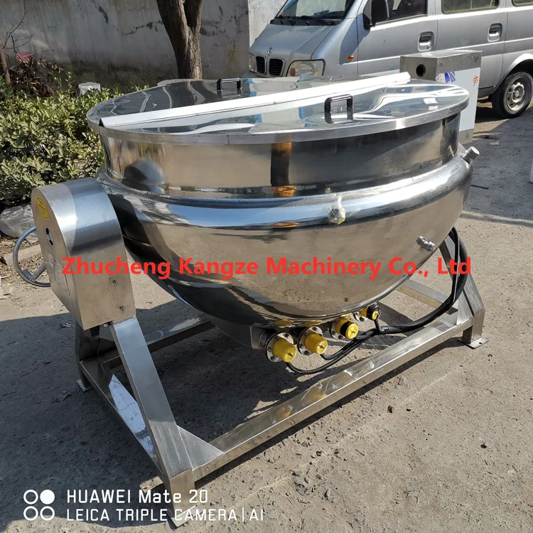 50L-600L Industrial electric gas Steam heating jam slurry jacket cooking pot processing mixer machine for sale price