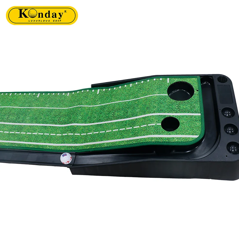 Hot selling Practice Plastic base Indoor Outdoor Golf Putting Mat With Auto Ball Return-Carpet