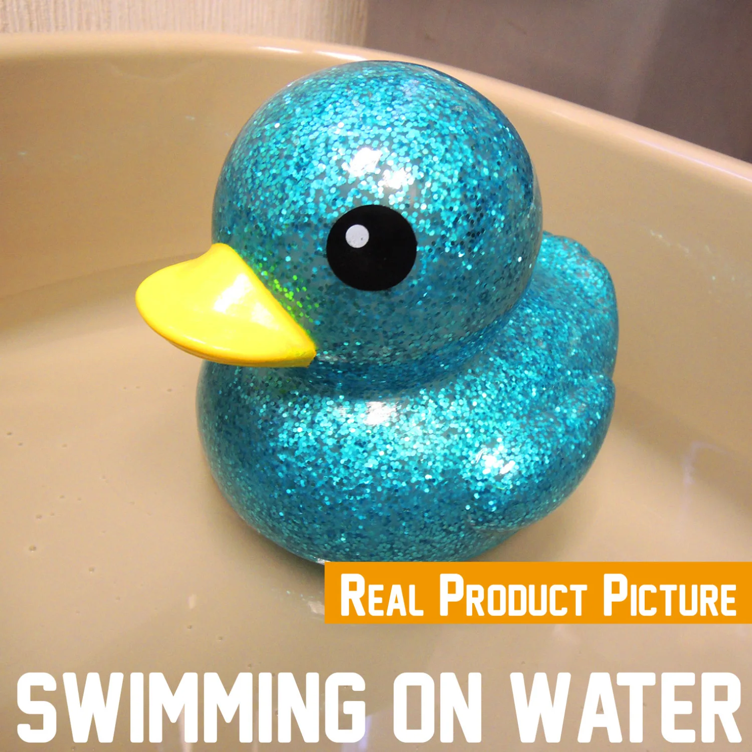 Wholesale New Cute Toys For Kids Baby Bath Duck Toy Promotional Rubber Glitter Duck bath toys for babies