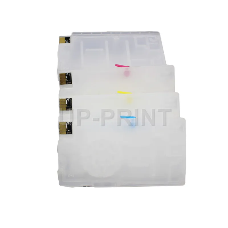 4 Colors   Empty Refillable Ink Cartridge With Permanent Chip Compatible for HP DesignJet T125 T130 T525 T530 Printer