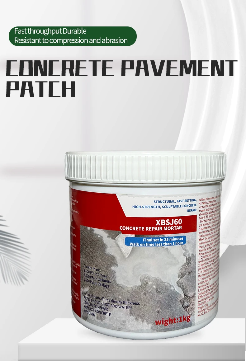 High Ductility Quick Road Ground Repair Materials Concrete Repair Materials Cement Pavement for Construction and Plastering