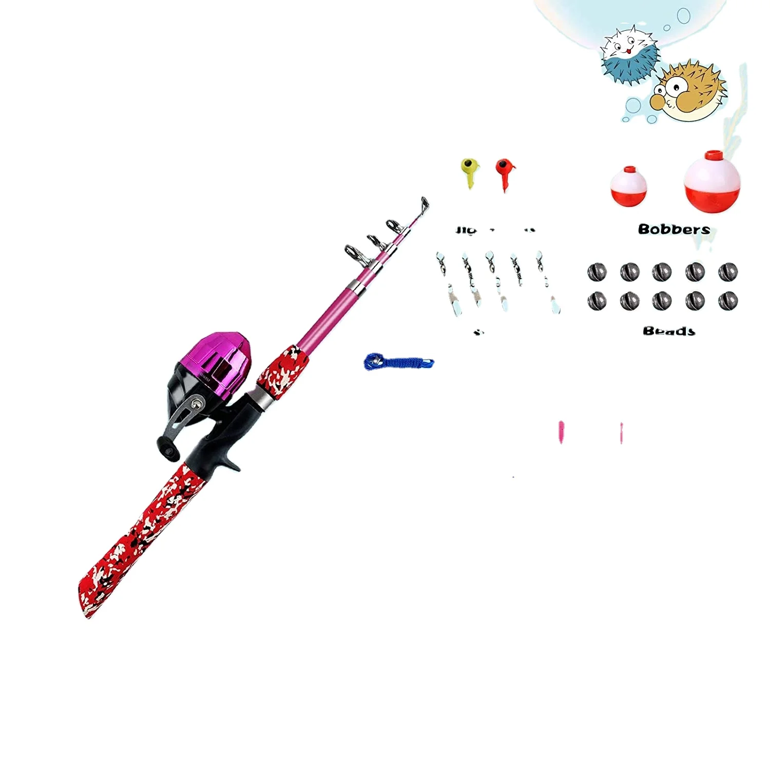 Telescopic Kids Fishing Rod Spinning Reel Fishing Combo Set Complete Floating Fish Machine Carp