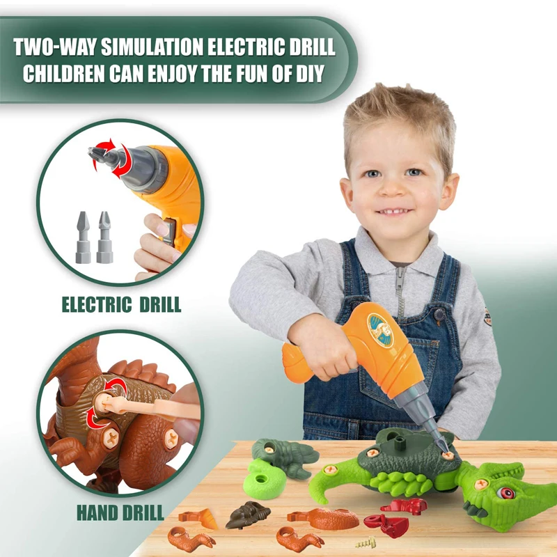 Take Apart Dinosaur Toys for Kids 3-5 5-7 STEM Construction Building Kids Toys with Electric Drill Dinosaur Toys