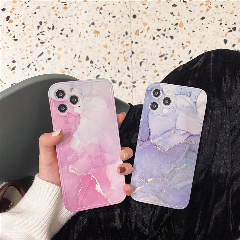 Aesthetics Marble Printed Effects PC TPU Mobile Phone Cases Back Cover for iphone 6 7 8/8 plus x xs max 11 12 pro max