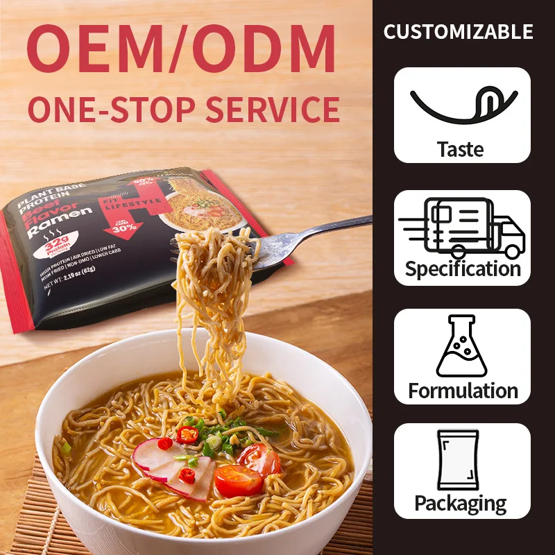 Healthy Beef Flavor Diabetes Friendly Noodles Keto Vegan Low Carb Protein Noodles Instant High Protein Ramen