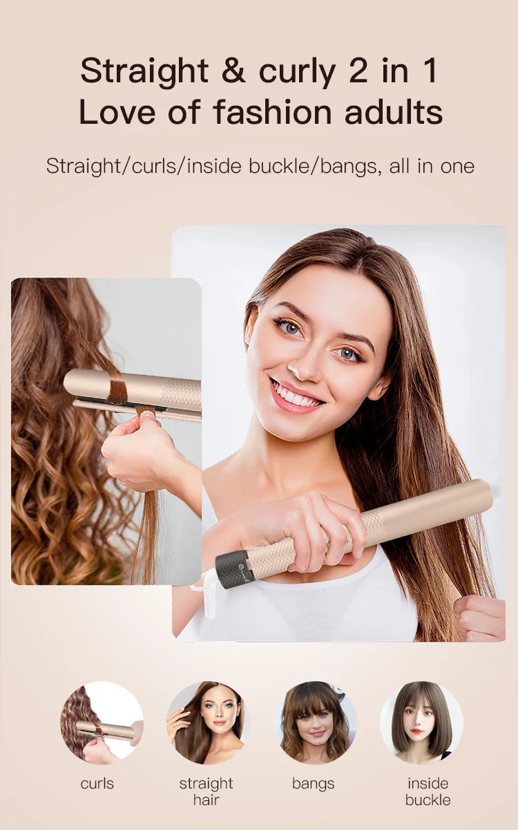 Bidisco Professional Manufactures Hair Straightener LCD Display Salon Titanium Hair Straightener Private Label Flat Iron