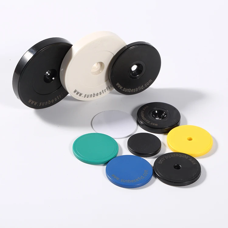 Fast Reading ABS Waterproof Proximity RFID Coin Token Tag  RFID Round 30mm ABS Coin Anti Metal Black NFC