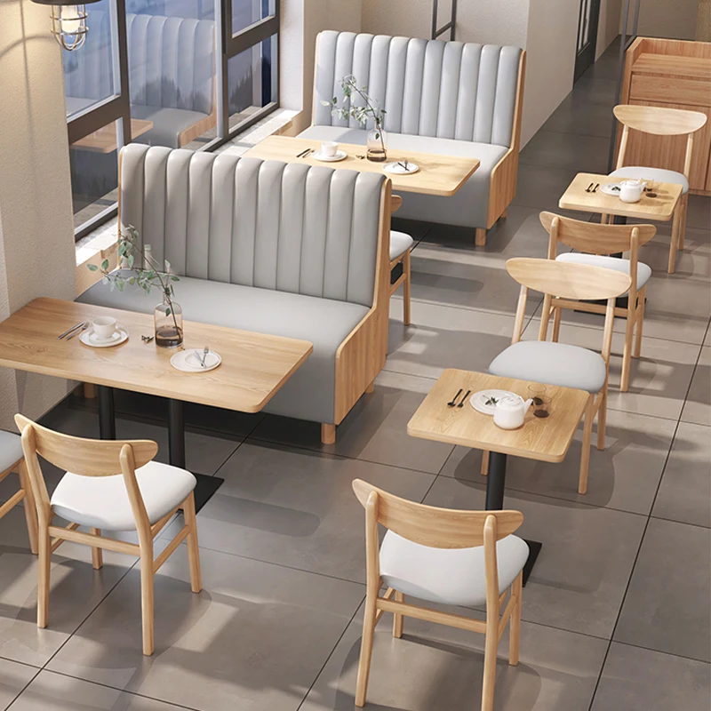 Customize Indoor Wooden Restaurant Furniture Semicircle Leather Booth Seating Sofa Bench With Table Chairs Sets