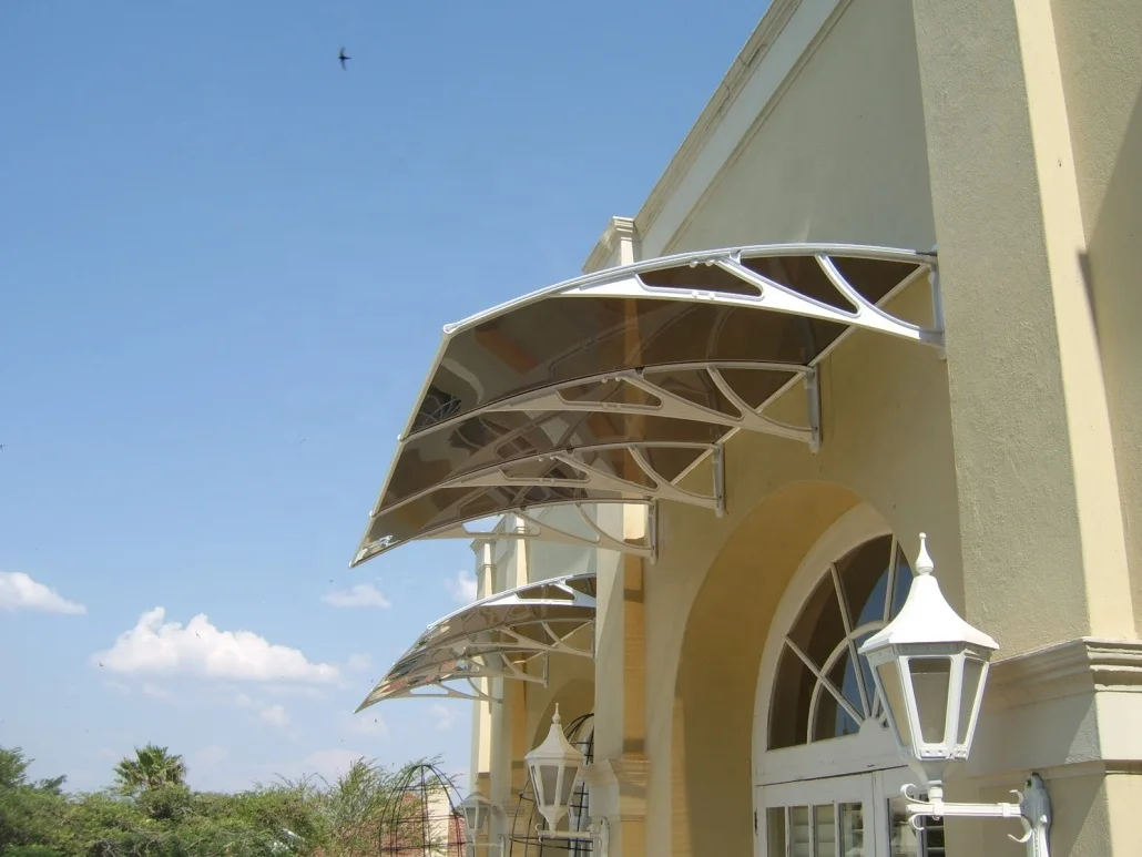 Front door decoration home using wholesale solid  polycarbonate window rain shelter awning