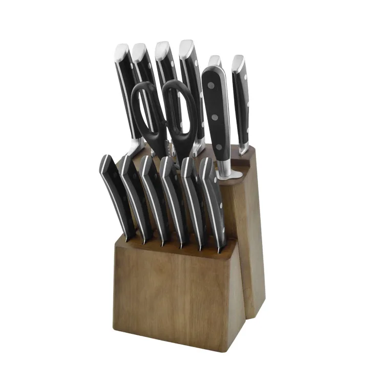 
15 pcs kitchen knife set with wooden block 