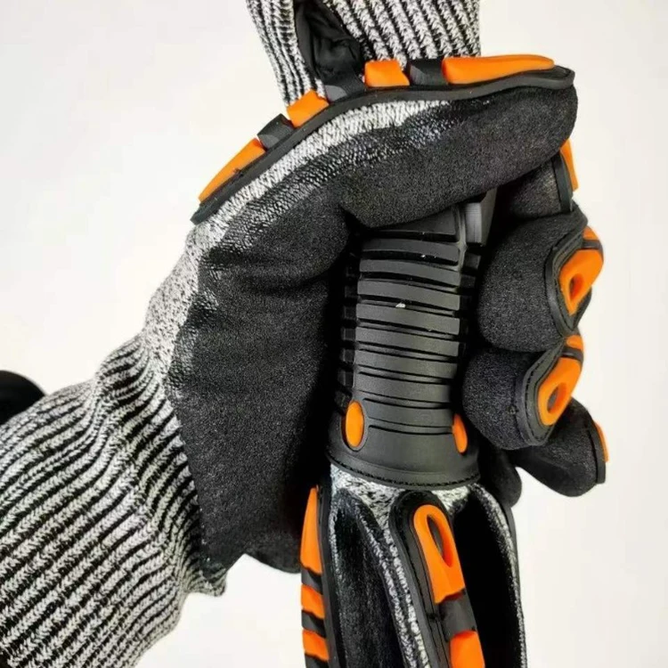 CE EN388 Cut Level 5 Anti Impact Resistant TPR Safety Work Protective Glove Construction
