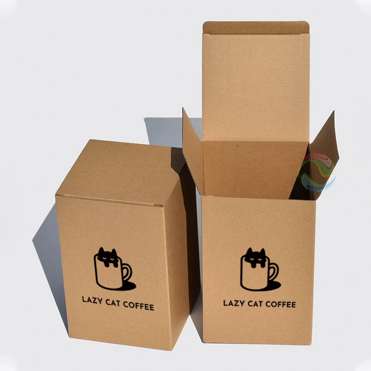 Custom Logo Kraft Paper Corrugated Board Cardboard Box for Cosmetic Cup Packaging for Household Products