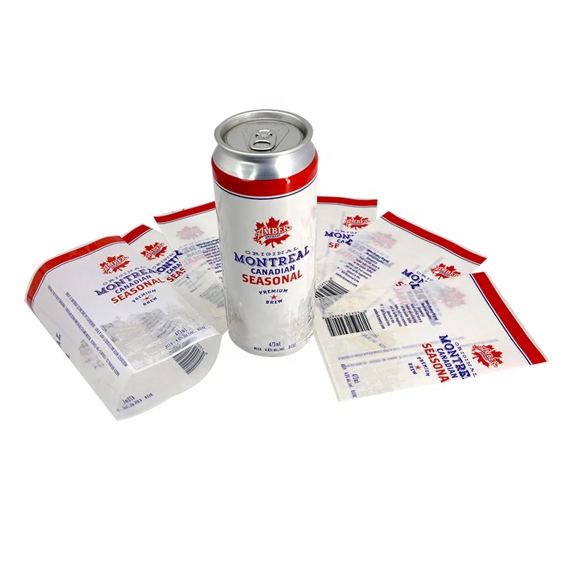 private custom logo printing pet heat shrink sleeves beer can custom logo print  shrink sleeve