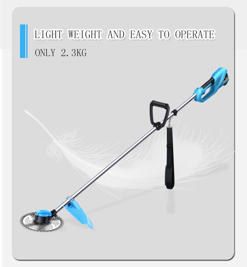 Battery Brush-cutter attachment brushcutter head brush line with two poles connect