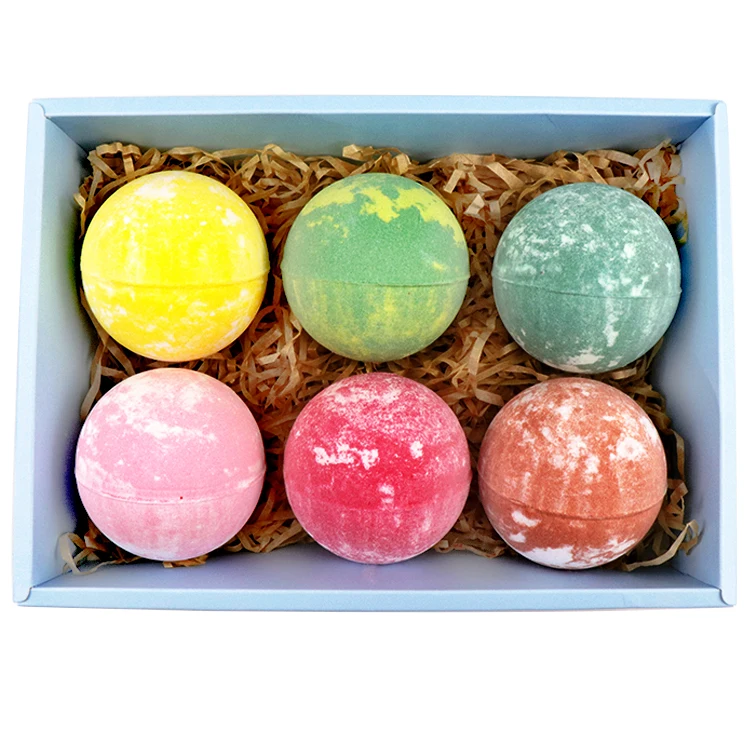 
Colorful Round Shape Custom Smell 100g Private Label Organic Relaxing custom bath bomb packaging box 