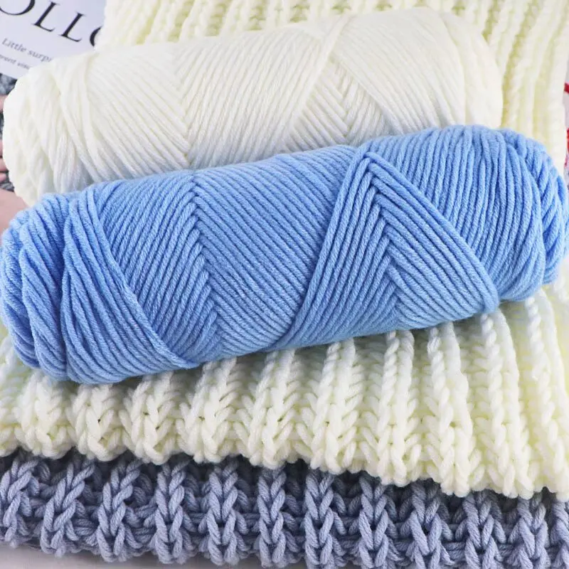 HENGYI 100% Acrylic Hand Knitting Yarn DIY 8 Ply Soft-feeling Anti Pilling Milk Cotton Cheap Manufactory Sale Spun Yarn