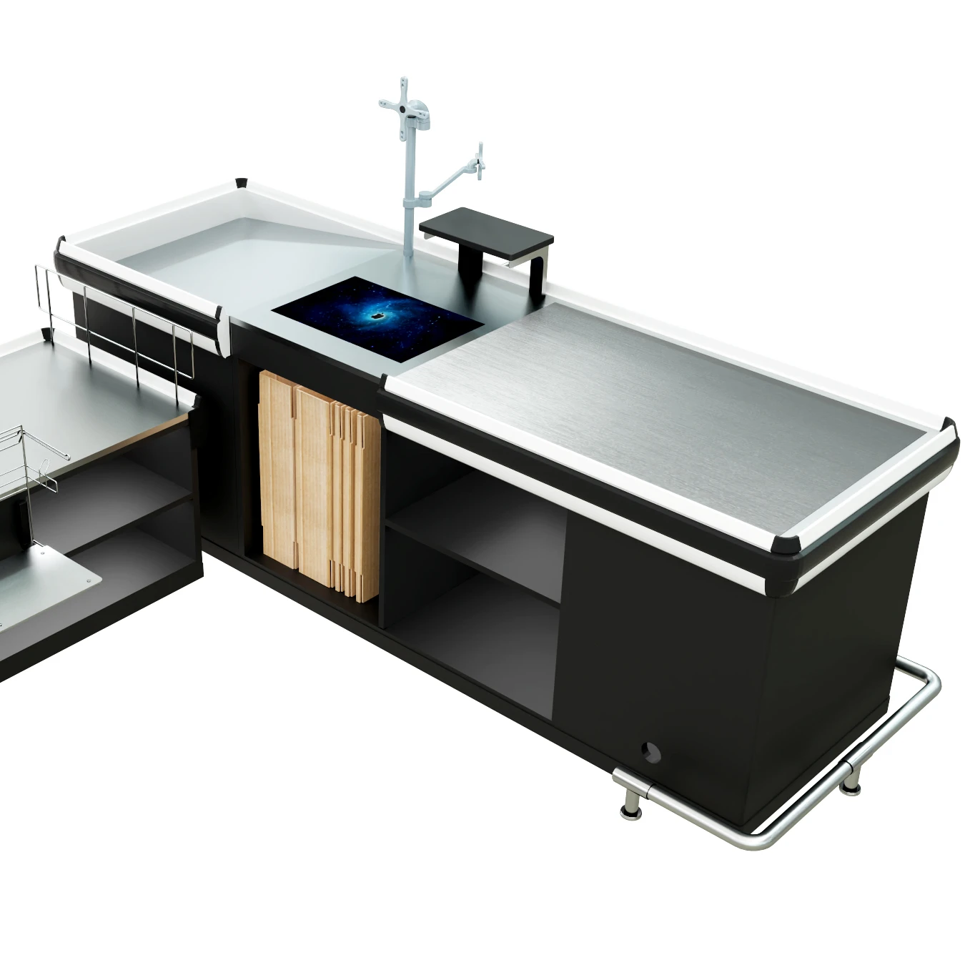 High Quality Customized Fast Auto Stainless Steel Electric Cash Register Checkout Counter