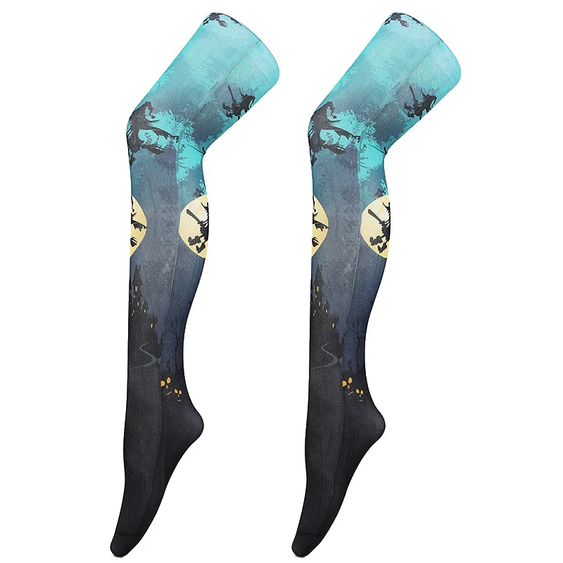 
Custom Thigh High Socks 2019 Personalized Customization Halloween Designs 360 Degree Print Foot Tube Socks 