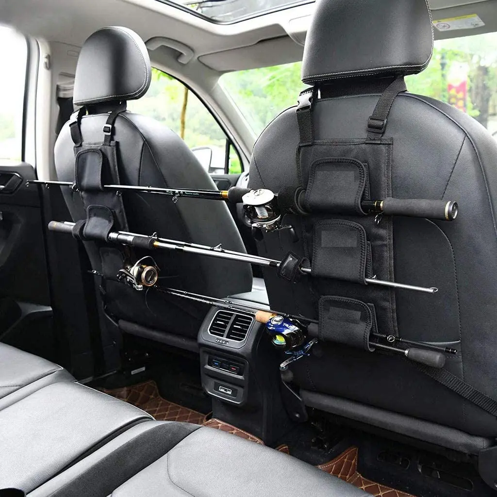 back seat fishing rod holder for cars vehicle carrier backseat pole secure