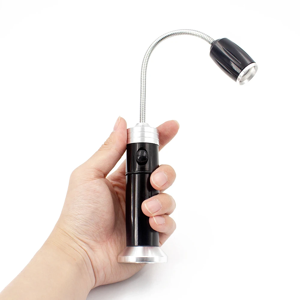 Telescopic Zoom Fishing Repair Work Lighting Flashlight flexible Hose Inspection Magnetic Torch light