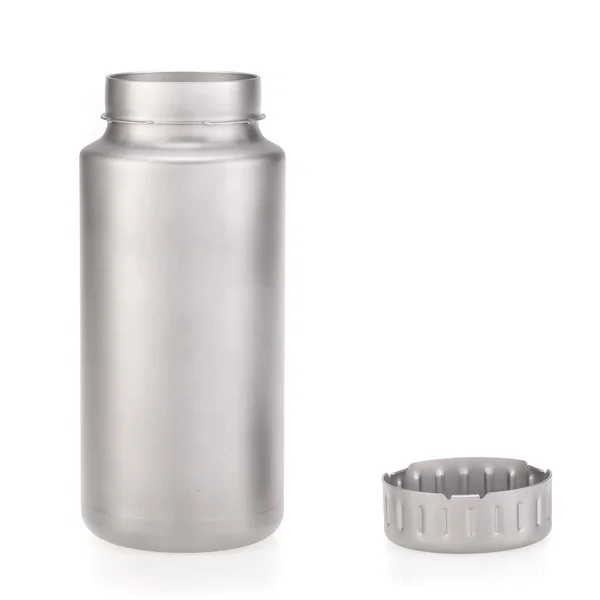 1200ml 40.5oz Wide Mouth Titanium Sports Water Drinking Bottle Large Capacity Single Wall Travel Hiking Cycling w/Carry Bag OEM