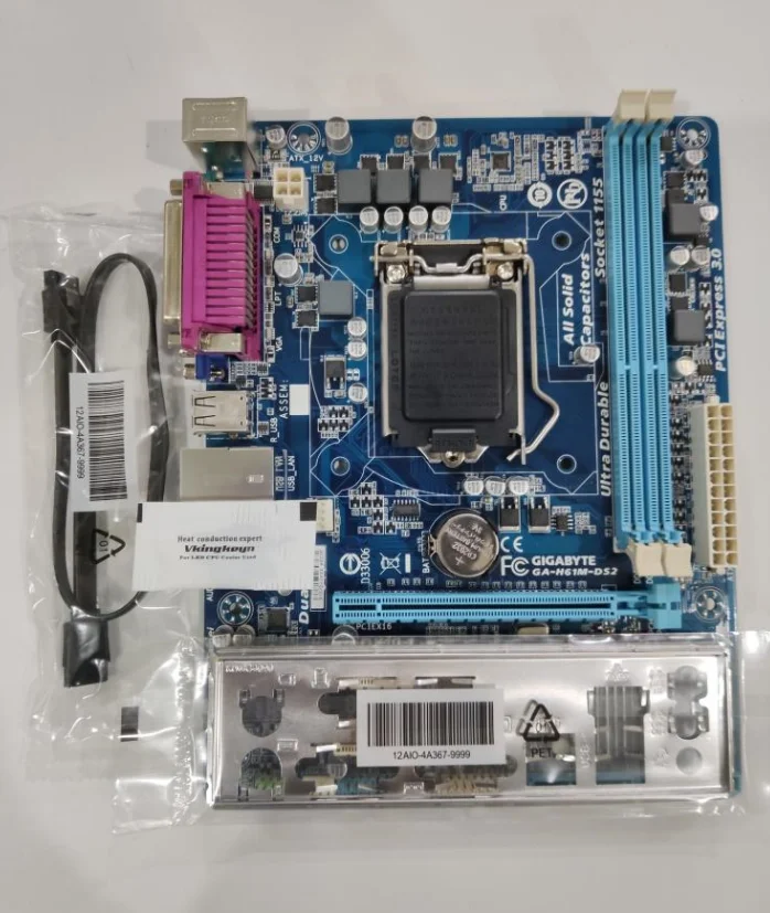 NEW Desktop Motherboard  for GIGABYTE GA-H61M-DS2 PC H61 Socket LGA 1155 i3 i5 i7 DDR3 16G uATX UEFI H61M-DS2 Mainboard