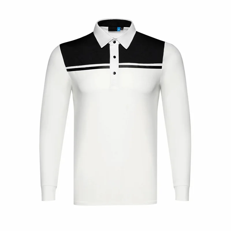 New design high quality custom long sleeve plus size golf clothes two tone hit color block men golf polo t shirt