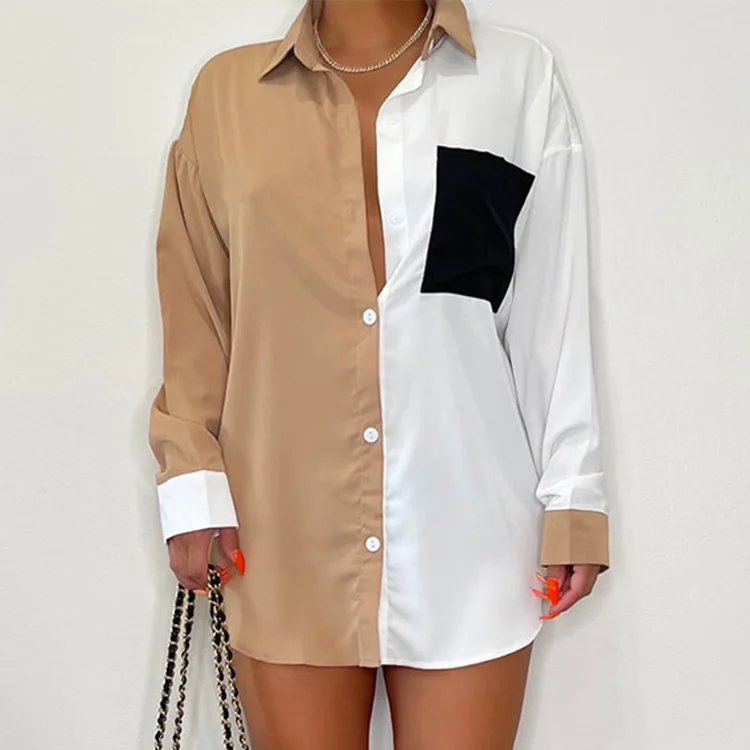 Spring 2024 Clothing Apparel Chic Long Sleeve T Shirt Women Casual Turndown Collar White Crop Top Button Up Blouse Shirts