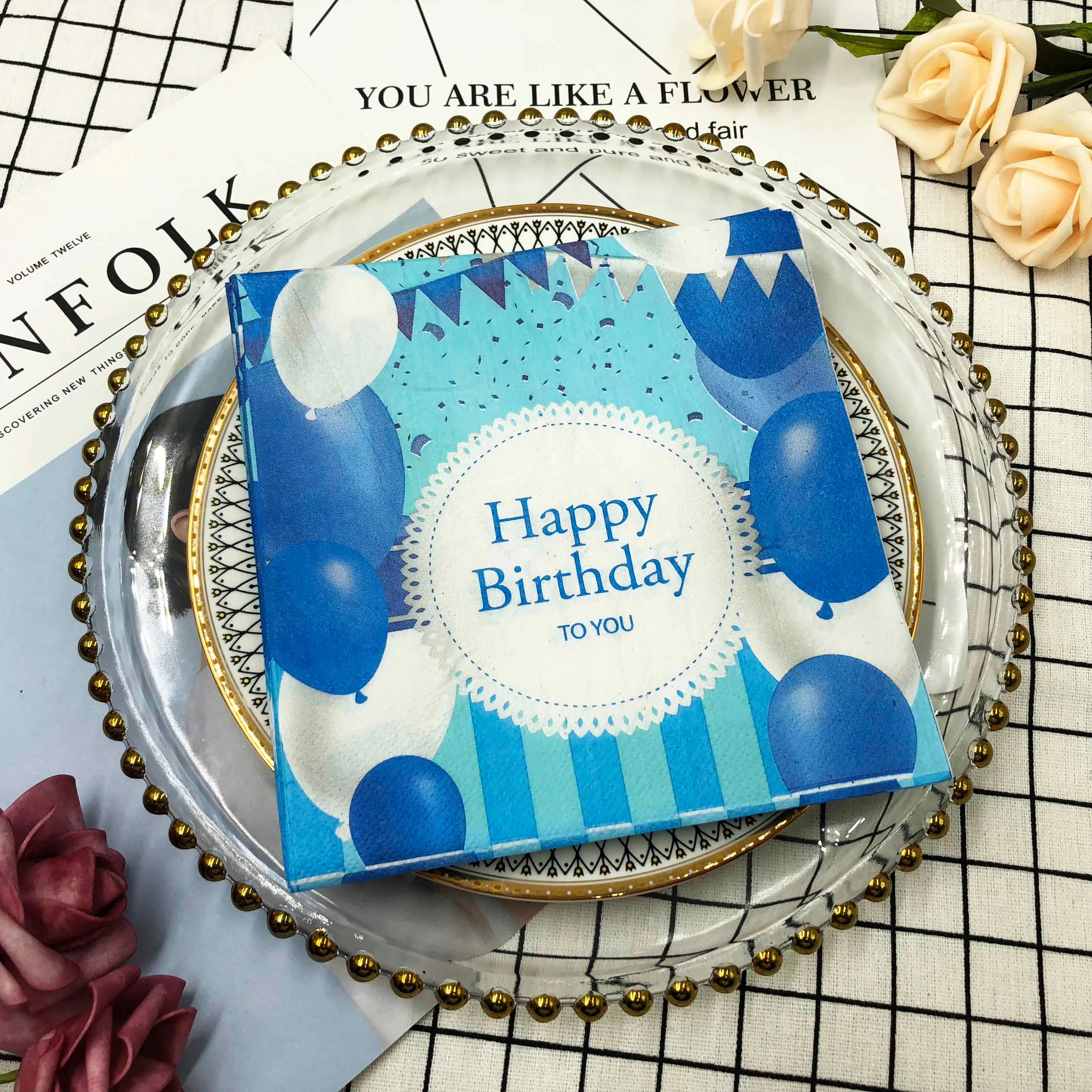 Disposable Beverage Cocktail Napkin Absorbent Soft 2 Ply Party Paper Napkin