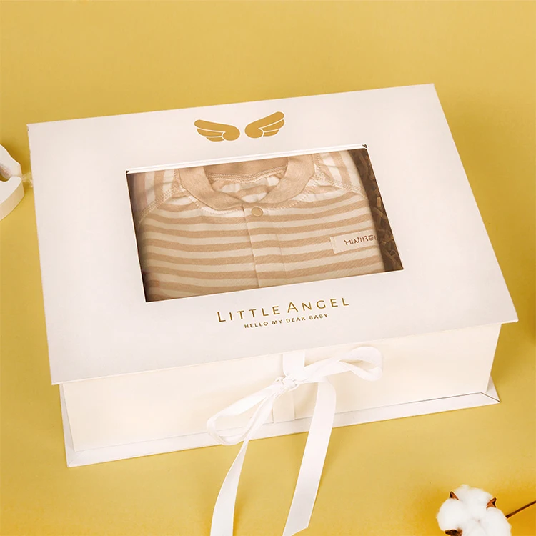 Custom Eco Friendly Cardboard Paper Matte White   Large Size Logo Ribbon Magnetic for Dress Gift Box Packaging Paper