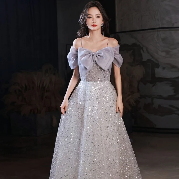 Charming Light Purple Prom Dress Sweetheart Suspender Skirt Formal Event Dress Classical Evening Dress with Sequins Ball Gown