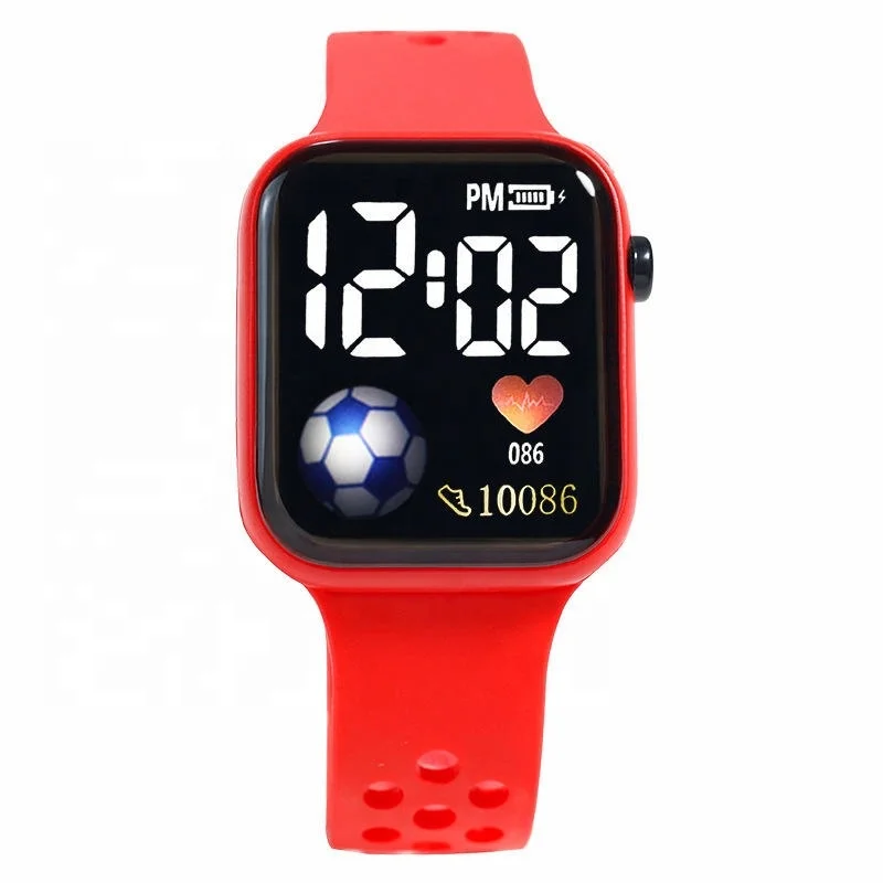 2024 New LED Electronic Watch Rainbow Square Waterproof Digital Outdoor Sports Students Watch Electronic Watch Relogio Feminino