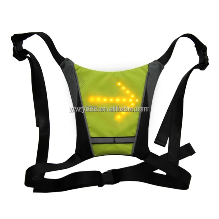 Turn Signal Led Light Bike Vest Guiding Light Reflective Luminous Safety Warning Direction Backpack