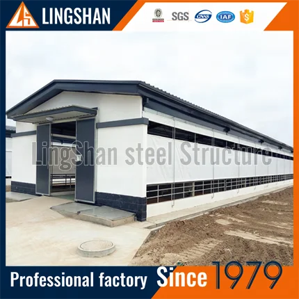 low cost prefabricated steel insulated roof goat sheep shed farming house buildings for sale